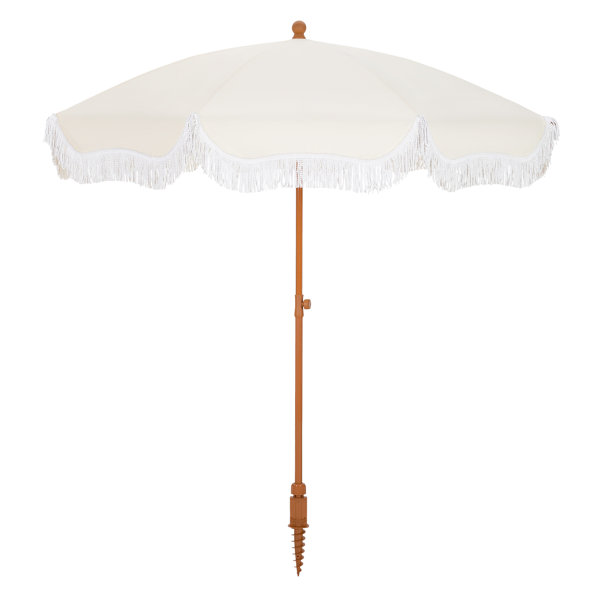 Sharniece 7ft Patio Umbrella with Fringe Outdoor Tassel Umbrella